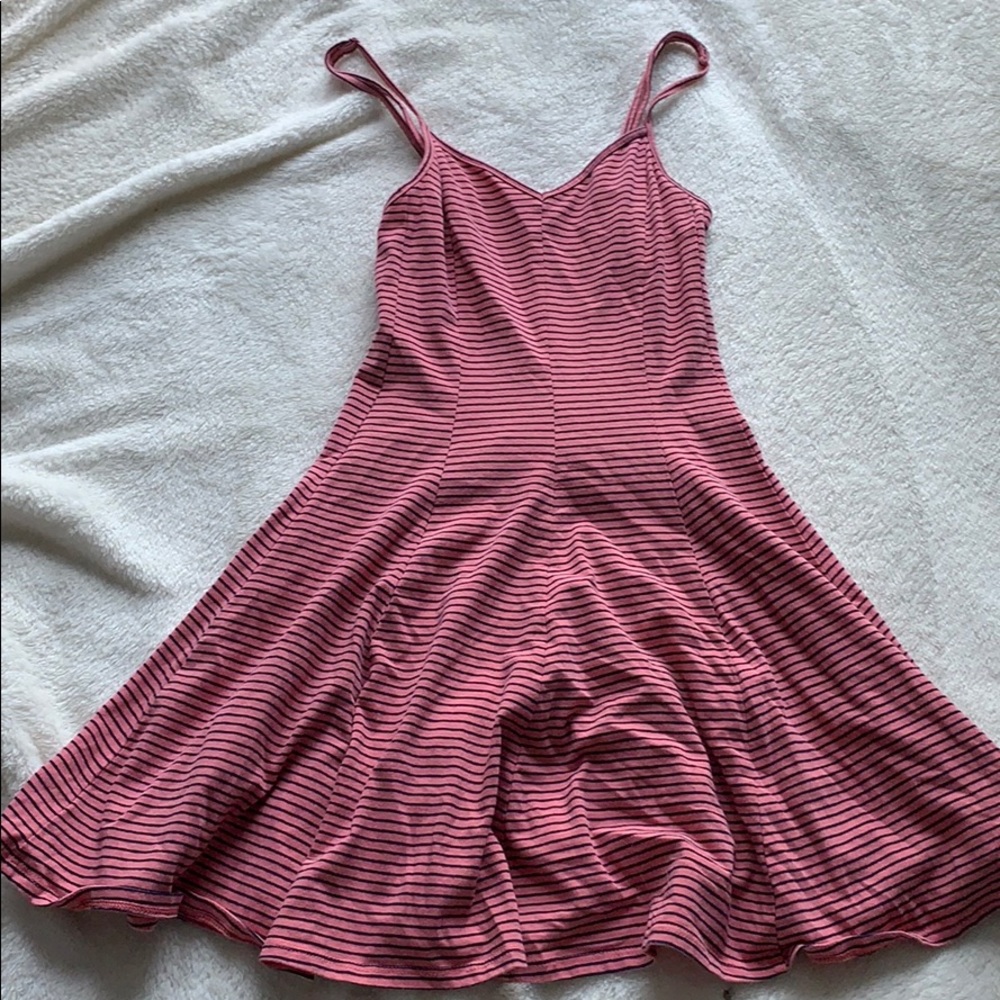Pink and Black striped dress